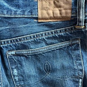 Double RL Shuttle Woven Selvedge Boy Fit. Size 29 Women’s.